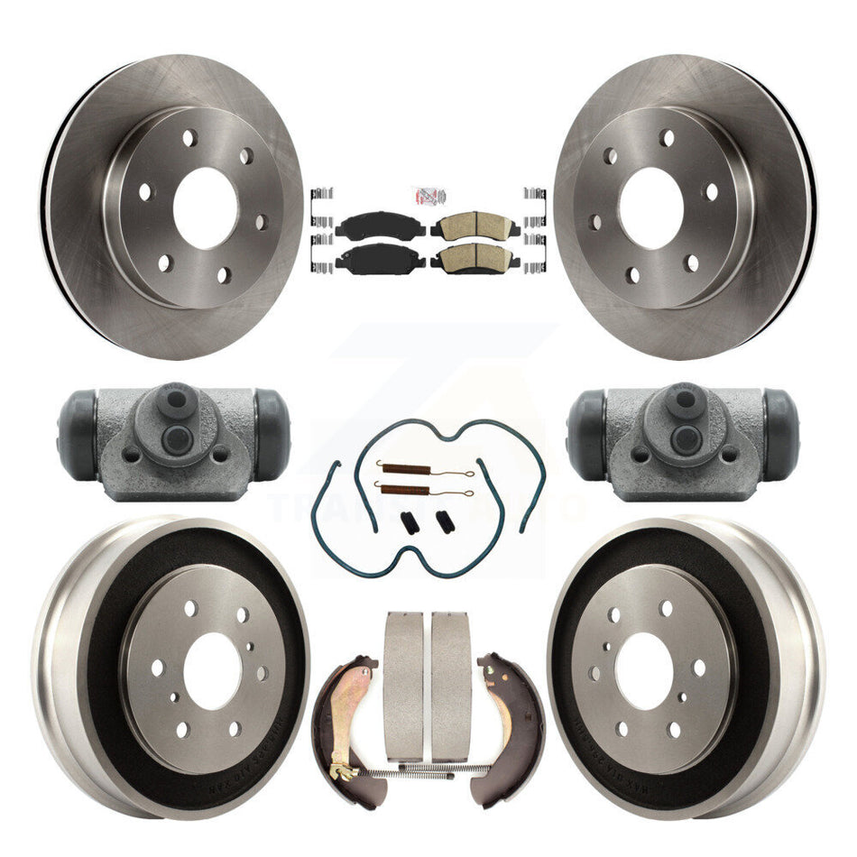Front Rear Brake Rotor Ceramic Pad Drum Kit (9Pc) For 07 GMC Sierra 1500 With 6400 Lb GVW K8A-105699