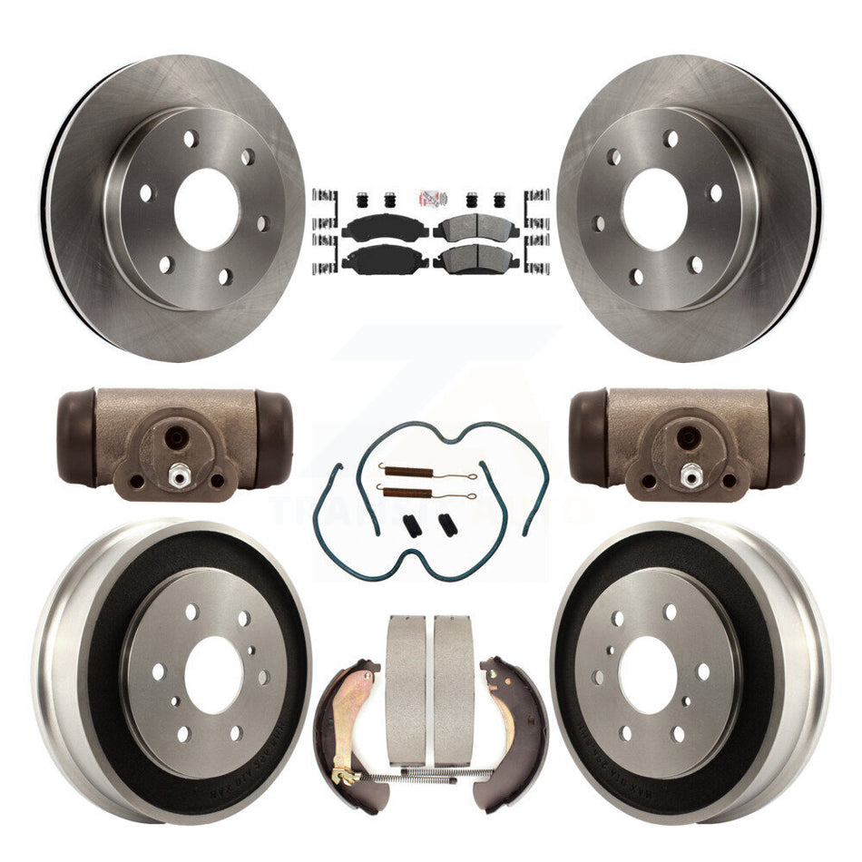 Front Rear Disc Brake Rotors Semi-Metallic Pads And Drum Kit (9Pc) For GMC Sierra 1500 K8A-105700
