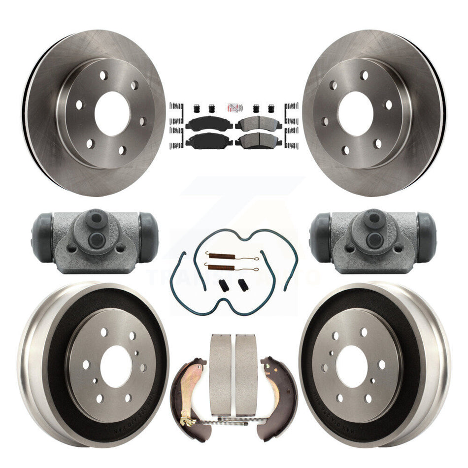 Front Rear Disc Brake Rotors Semi-Metallic Pads And Drum Kit (9Pc) For GMC Sierra 1500 K8A-105701