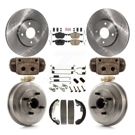 Front Rear Disc Brake Rotors Ceramic Pads And Drum Kit (9Pc) For Ford Focus K8A-105702