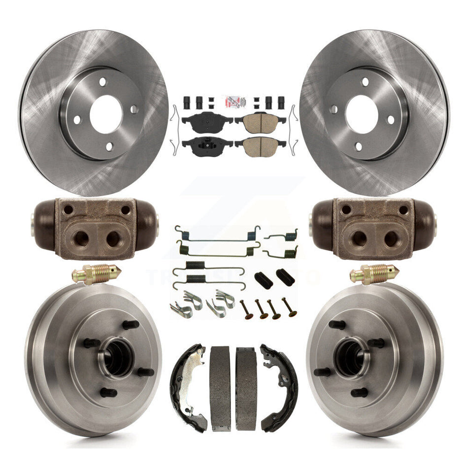 Front Rear Disc Brake Rotors Ceramic Pads And Drum Kit (9Pc) For Ford Focus K8A-105702