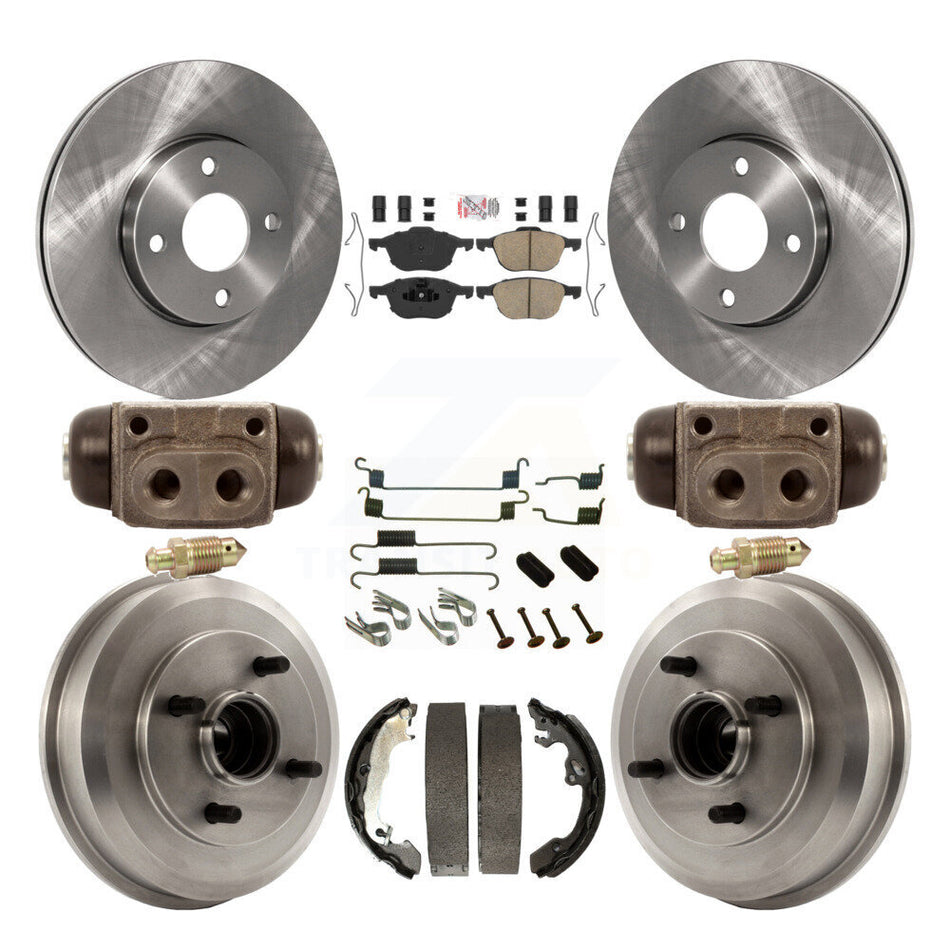 Front Rear Disc Brake Rotors Ceramic Pads And Drum Kit (9Pc) For Ford Focus K8A-105702