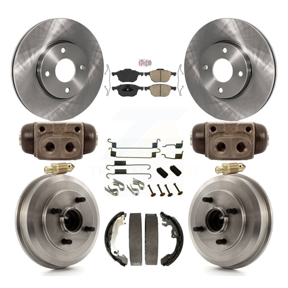 Front Rear Disc Brake Rotors Ceramic Pads And Drum Kit (9Pc) For Ford Focus K8A-105703