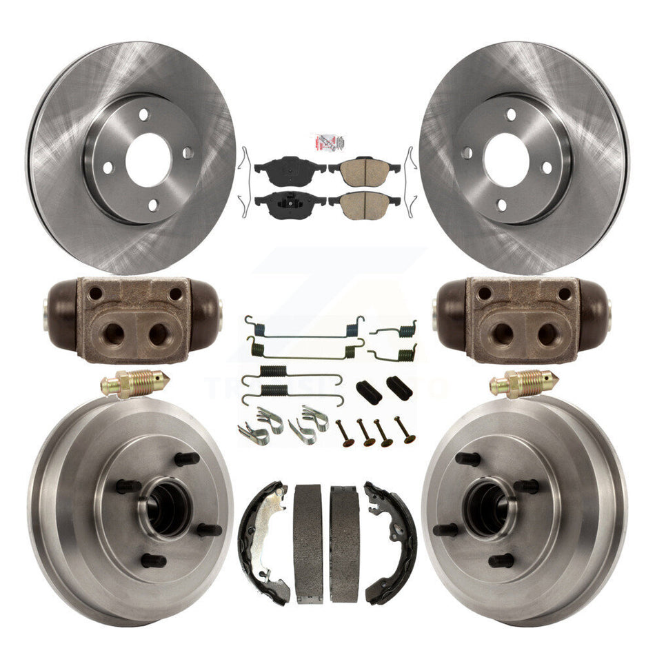 Front Rear Disc Brake Rotors Ceramic Pads And Drum Kit (9Pc) For Ford Focus K8A-105703
