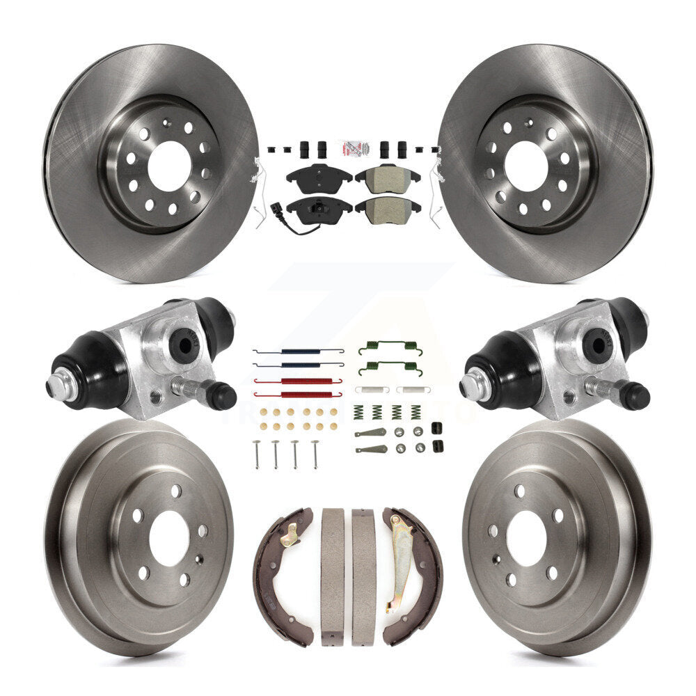 Front Rear Disc Brake Rotors Semi-Metallic Pads And Drum Kit (9Pc) For Volkswagen Jetta K8A-105707