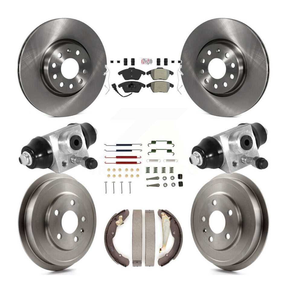 Front Rear Disc Brake Rotors Semi-Metallic Pads And Drum Kit (9Pc) For Volkswagen Jetta K8A-105707
