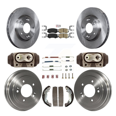 Front Rear Disc Brake Rotors Ceramic Pads And Drum Kit (9Pc) For Hyundai Elantra K8A-105713