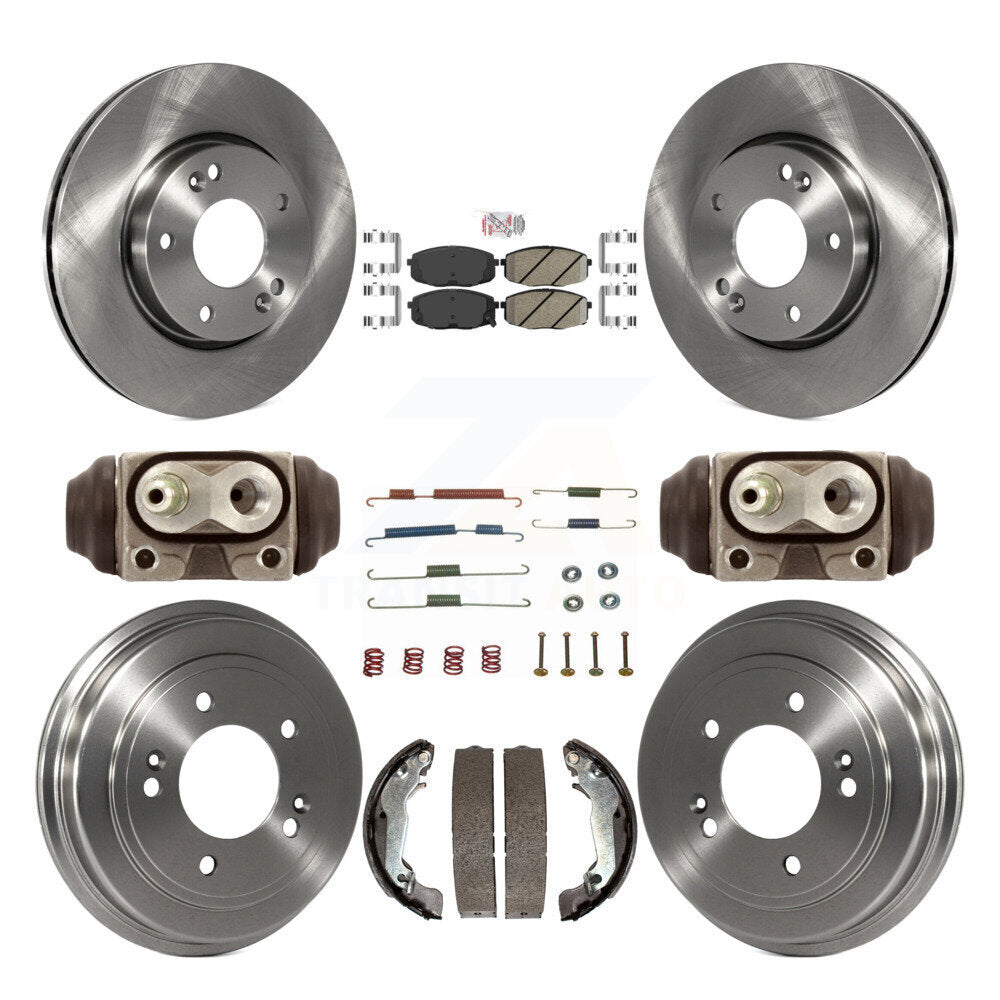 Front Rear Disc Brake Rotors Ceramic Pads And Drum Kit (9Pc) For Hyundai Elantra K8A-105714