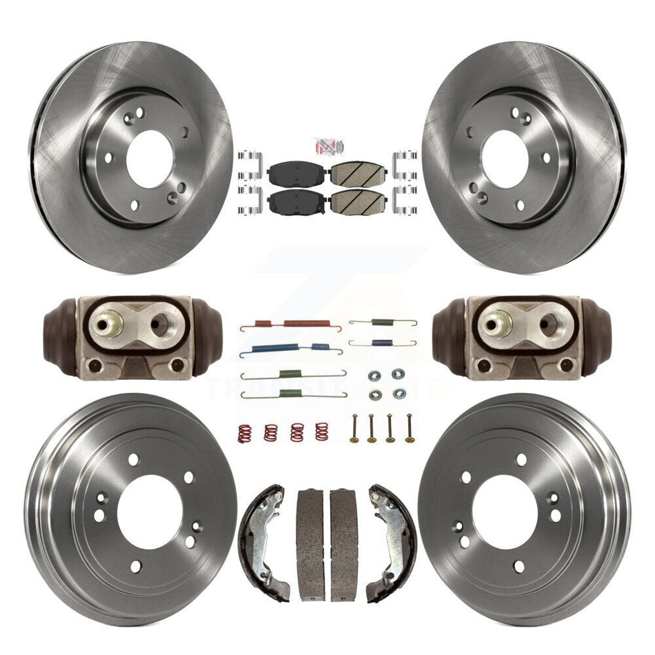 Front Rear Disc Brake Rotors Ceramic Pads And Drum Kit (9Pc) For Hyundai Elantra K8A-105714