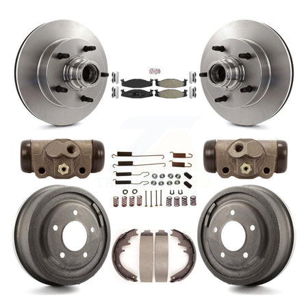Front Rear Disc Brake Rotor Semi-Metallic Pad And Drum Kit (9Pc) For Ford E-150 Econoline K8A-105720