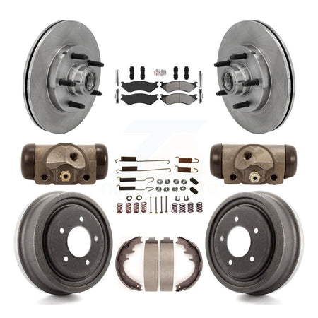 Front Rear Disc Brake Rotors Semi-Metallic Pad And Drum Kit (9Pc) For 1999 Ford F-150 RWD K8A-105721