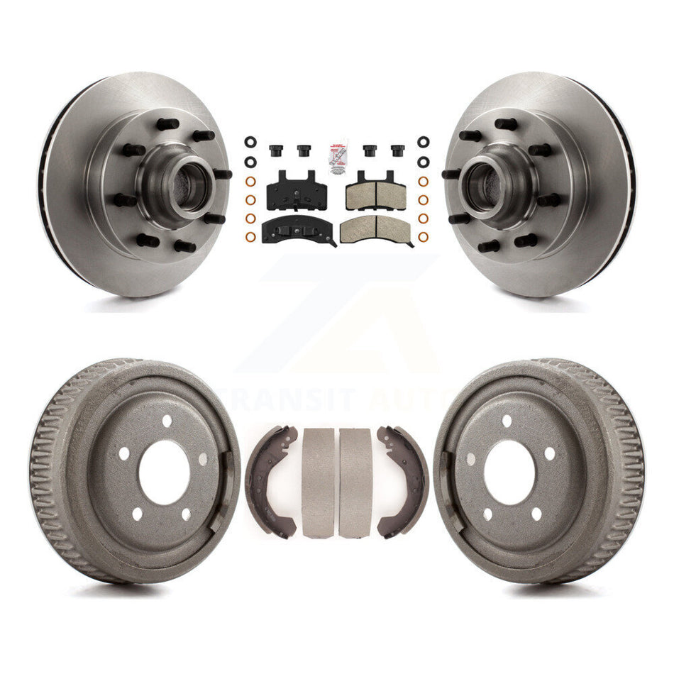 Front Rear Brake Rotors Semi-Metallic Pad & Drum Kit For GMC Yukon RWD with DIESEL engine K8A-105734