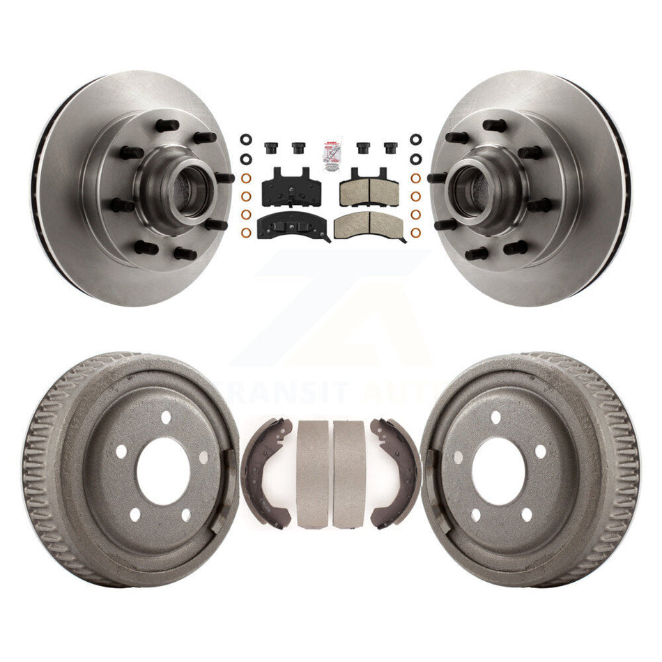 Front Rear Brake Rotors Semi-Metallic Pad & Drum Kit For GMC Yukon RWD with DIESEL engine K8A-105735