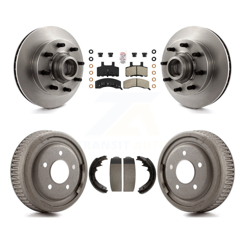 Front Rear Brake Rotors Semi-Metallic Pad Drum Kit For GMC Yukon Chevrolet C1500 Suburban K8A-105736