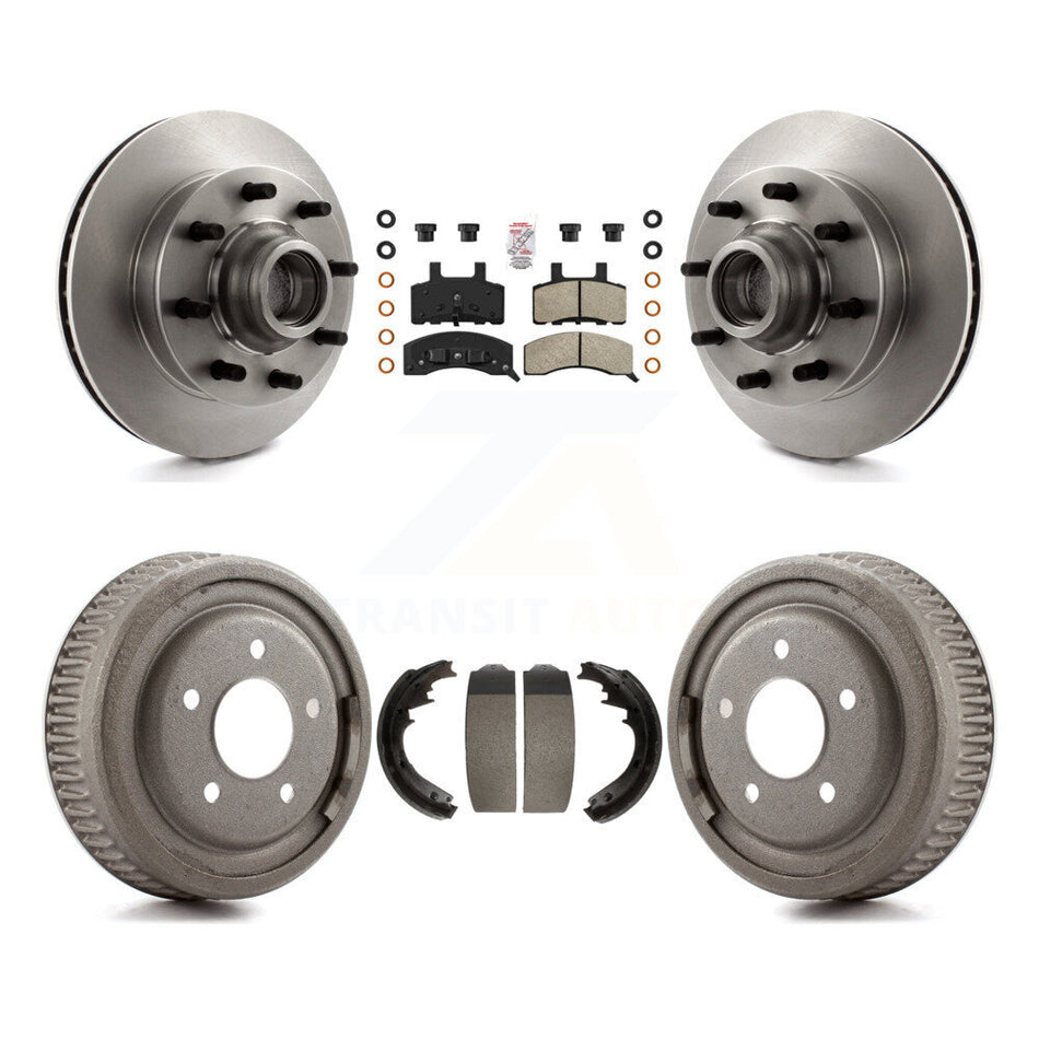 Front Rear Brake Rotors Semi-Metallic Pad Drum Kit For GMC Yukon Chevrolet C1500 Suburban K8A-105736