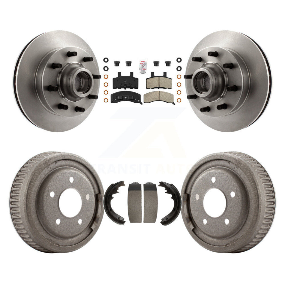 Front Rear Brake Rotors Semi-Metallic Pad Drum Kit For GMC Yukon Chevrolet C1500 Suburban K8A-105737