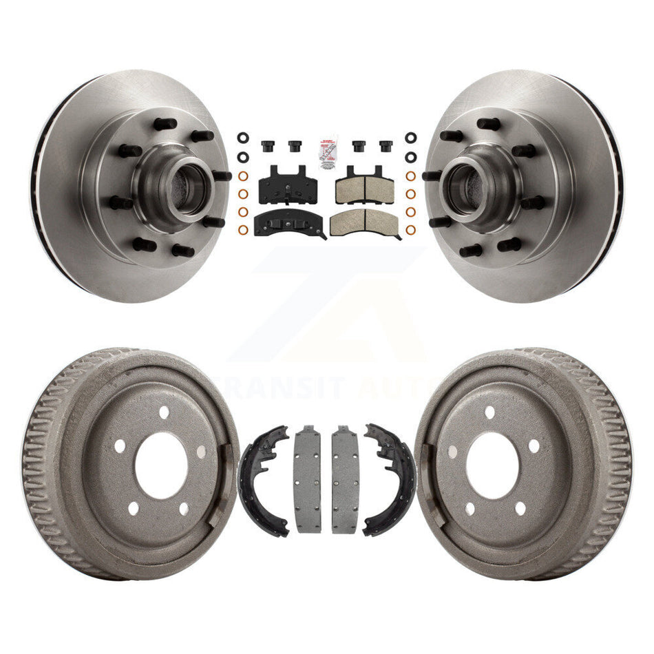 Front Rear Disc Brake Rotor Hub Semi-Metallic Pad & Drum Kit For Chevrolet C1500 Suburban K8A-105741
