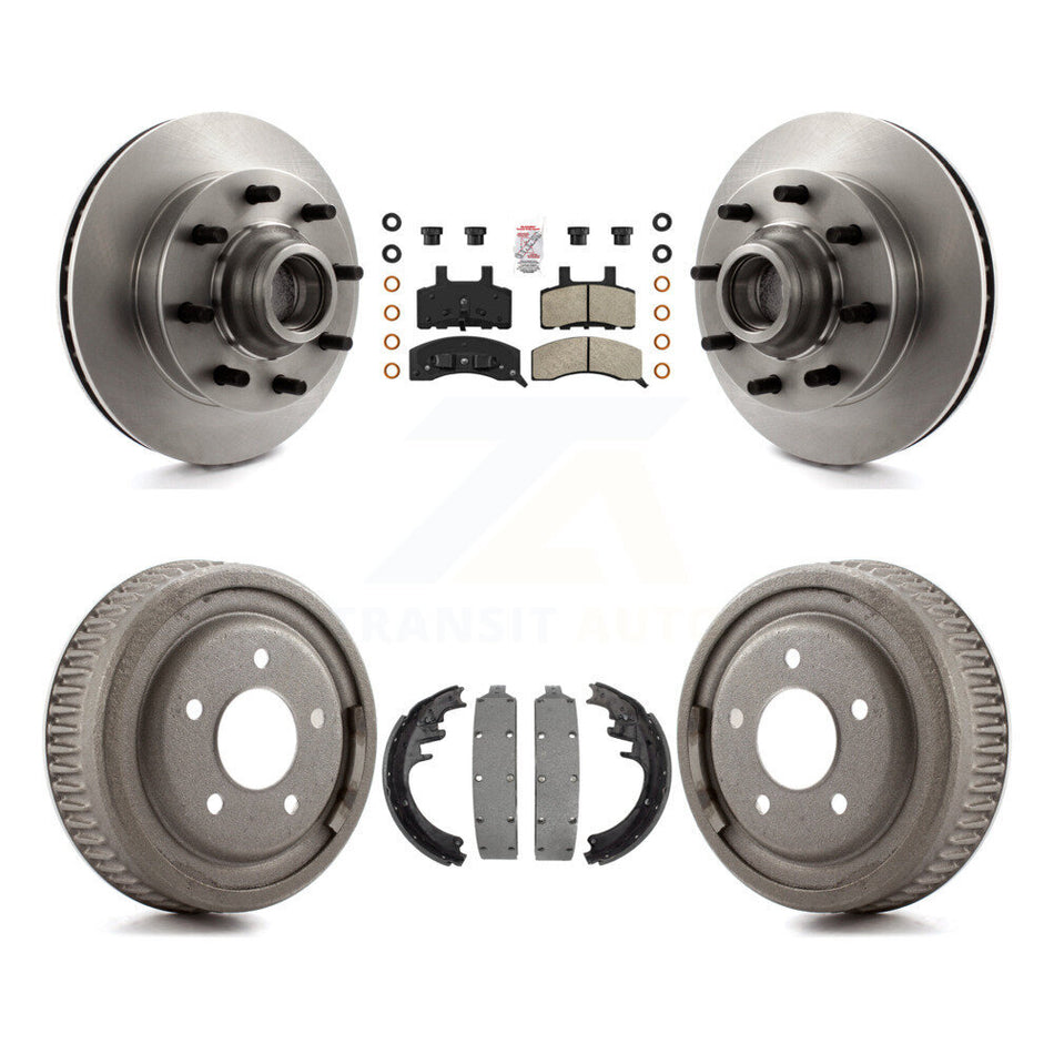 Front Rear Disc Brake Rotor Hub Semi-Metallic Pad & Drum Kit For Chevrolet C1500 Suburban K8A-105743