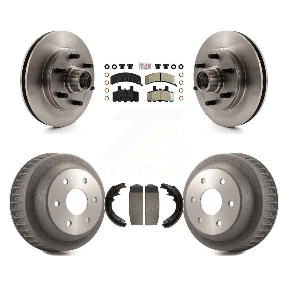 Front Rear Disc Brake Rotors Hub Semi-Metallic Pads And Drum Kit For C2500 Chevrolet GMC K8A-105744