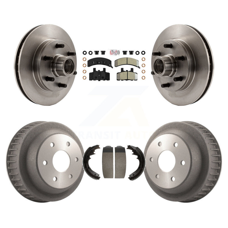 Front Rear Disc Brake Rotors Hub Semi-Metallic Pads And Drum Kit For C2500 Chevrolet GMC K8A-105744