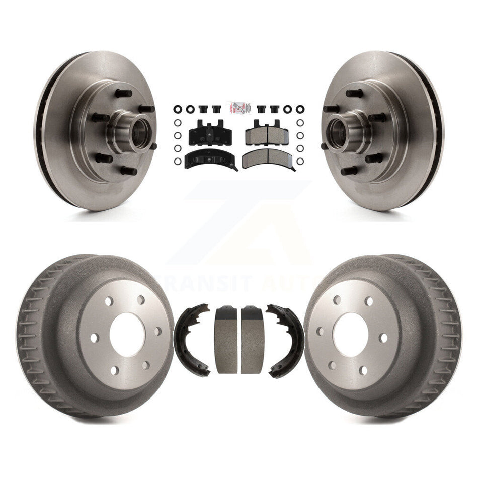 Front Rear Disc Brake Rotors Hub Semi-Metallic Pads And Drum Kit For C2500 Chevrolet GMC K8A-105745