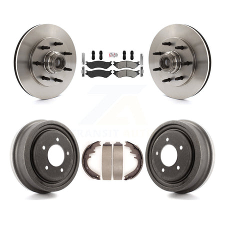 Front Rear Disc Brake Rotors Hub Semi-Metallic Pads And Drum Kit For 1999 Ford F-150 RWD K8A-105746