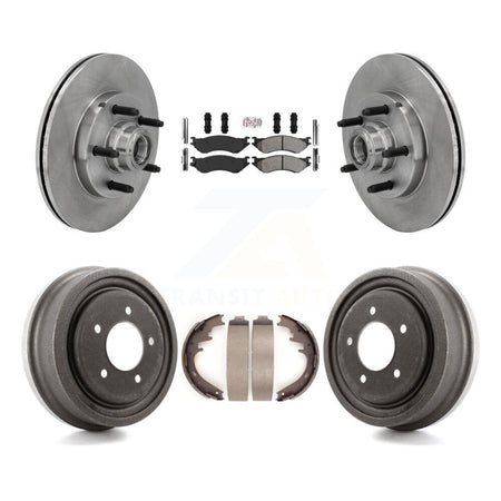 Front Rear Disc Brake Rotors Hub Semi-Metallic Pads And Drum Kit For 1999 Ford F-150 RWD K8A-105747