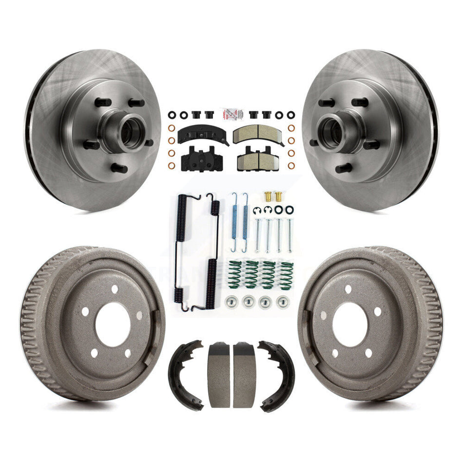 Front Rear Disc Brake Rotor Semi-Metallic Pad Drum Kit (7Pc) For Chevrolet C1500 Suburban K8A-105754
