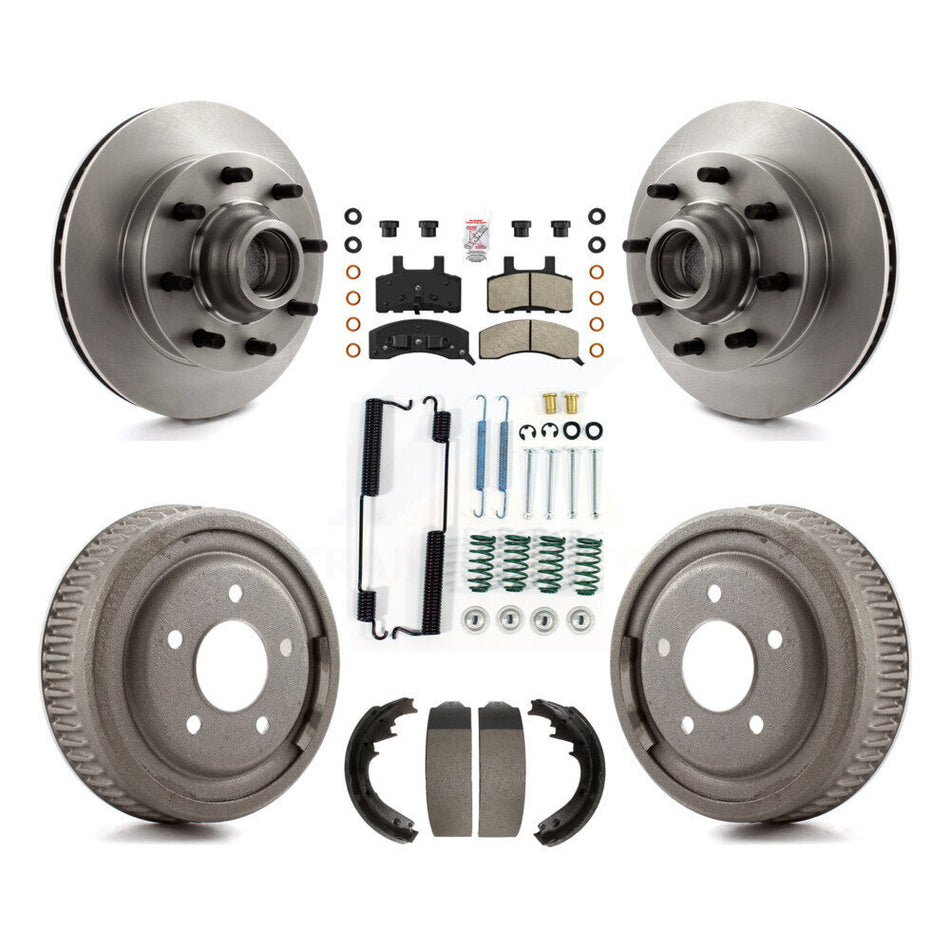 Front Rear Disc Brake Rotor Semi-Metallic Pad Drum Kit (7Pc) For Chevrolet C1500 Suburban K8A-105755
