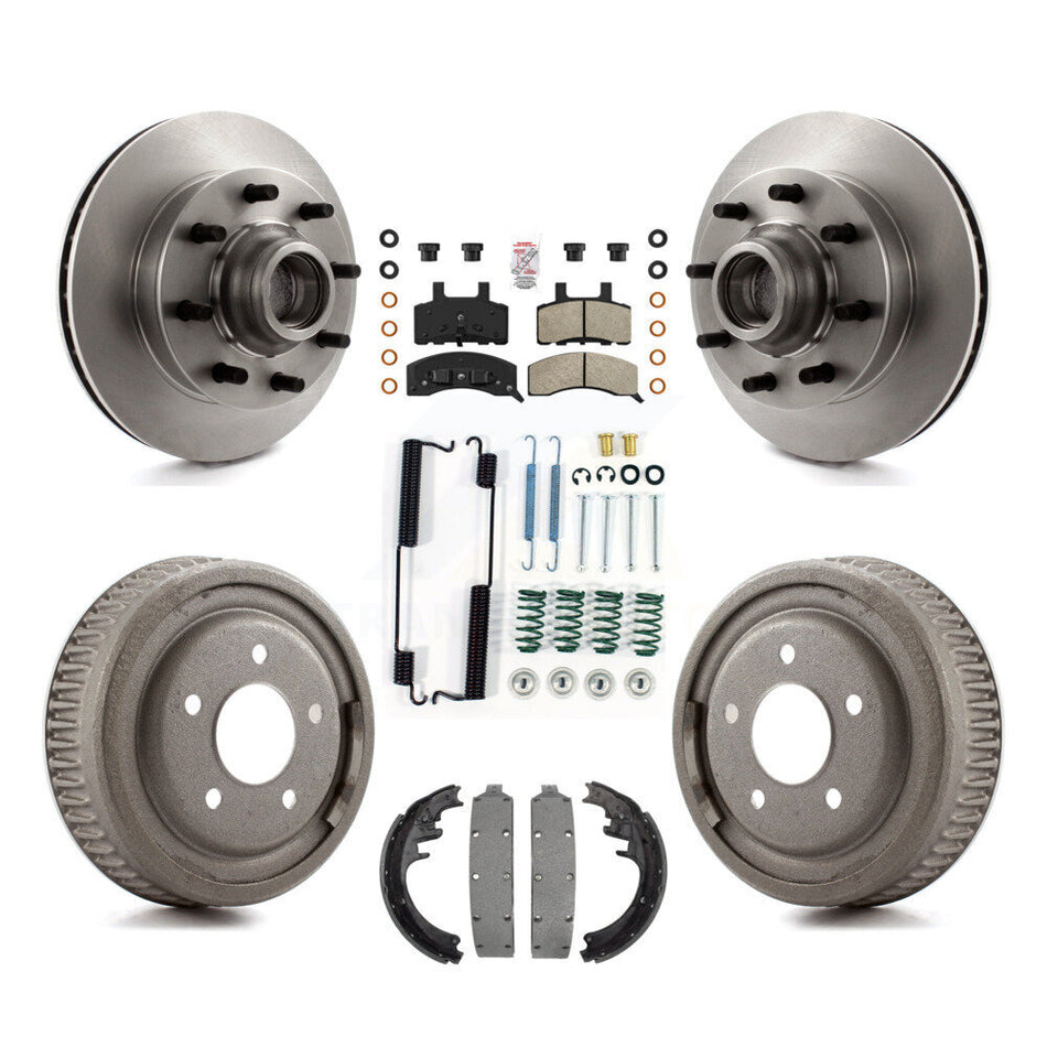 Front Rear Disc Brake Rotor Semi-Metallic Pad Drum Kit (7Pc) For Chevrolet C1500 Suburban K8A-105762