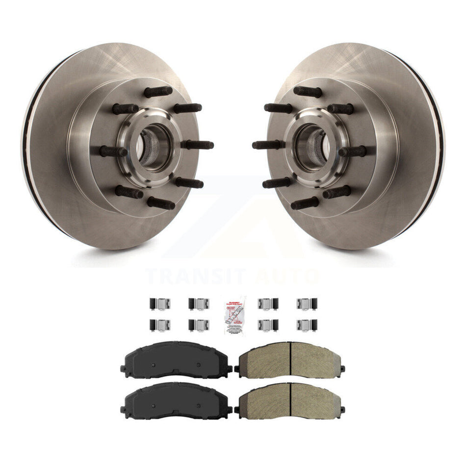 Front Disc Brake Rotor Hub And Semi-Metallic Pad Kit For 2013 Ford F-350 Super Duty F-250 K8A-105768