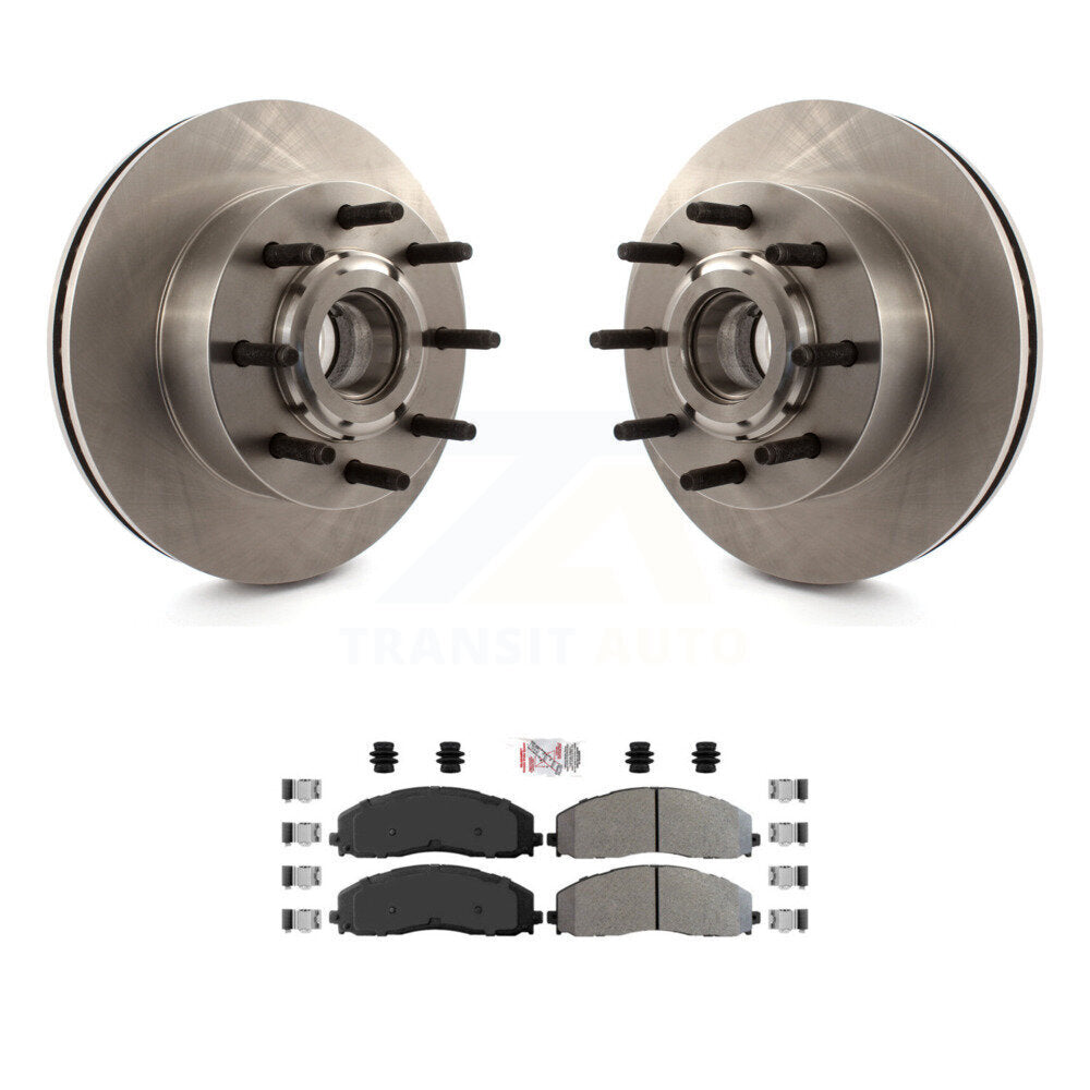Front Disc Brake Rotor Hub And Semi-Metallic Pad Kit For 2013 Ford F-350 Super Duty F-250 K8A-105769