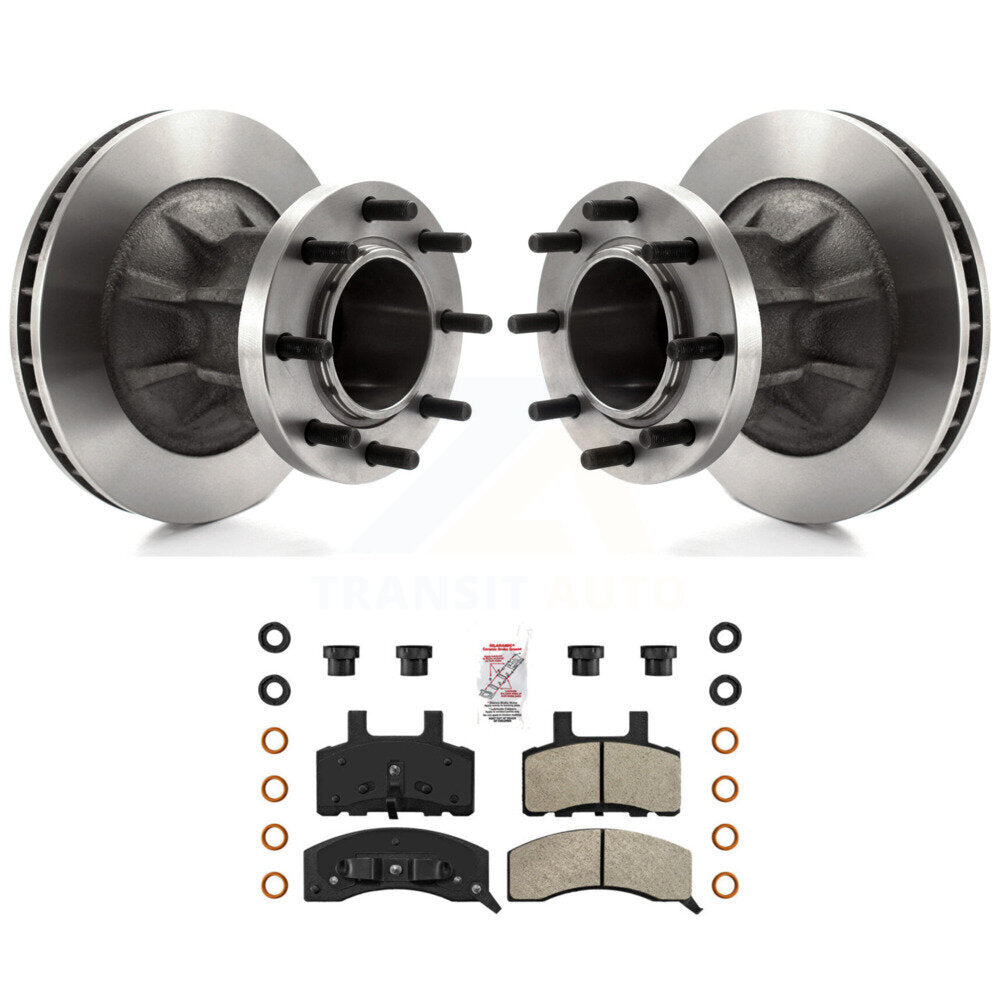 Front Brake Rotor Semi-Metallic Pad Kit For Chevrolet Express 3500 GMC C3500 Savana G3500 K8A-105772