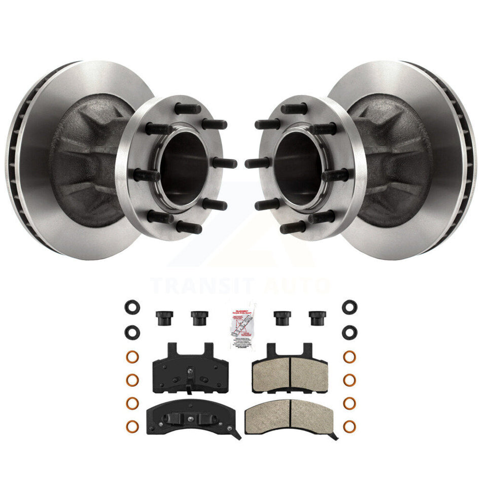 Front Brake Rotor Semi-Metallic Pad Kit For Chevrolet Express 3500 GMC C3500 Savana G3500 K8A-105772