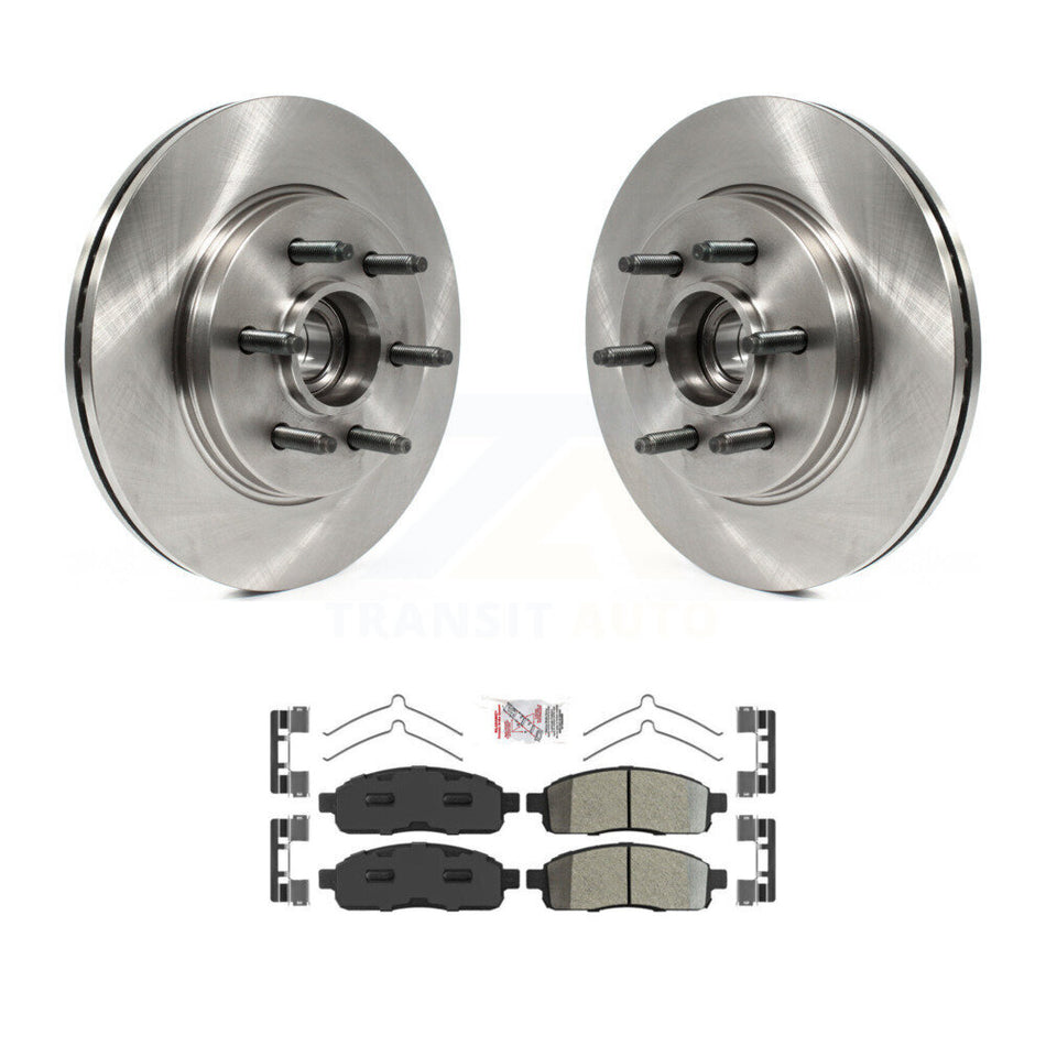 Front Disc Brake Rotors Hub And Semi-Metallic Pads Kit For Ford F-150 Lincoln Mark LT RWD K8A-105781