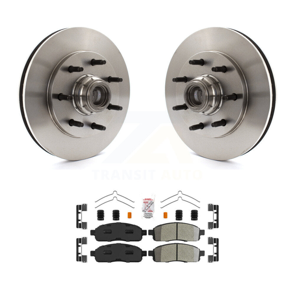 Front Disc Brake Rotors Hub Assembly And Semi-Metallic Pads Kit For 2004 Ford F-150 RWD K8A-105786
