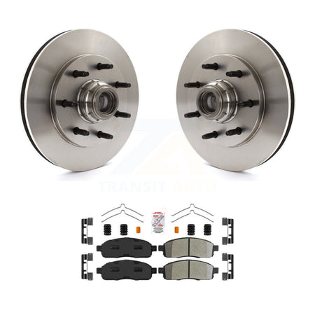 Front Disc Brake Rotors Hub Assembly And Semi-Metallic Pads Kit For 2004 Ford F-150 RWD K8A-105786