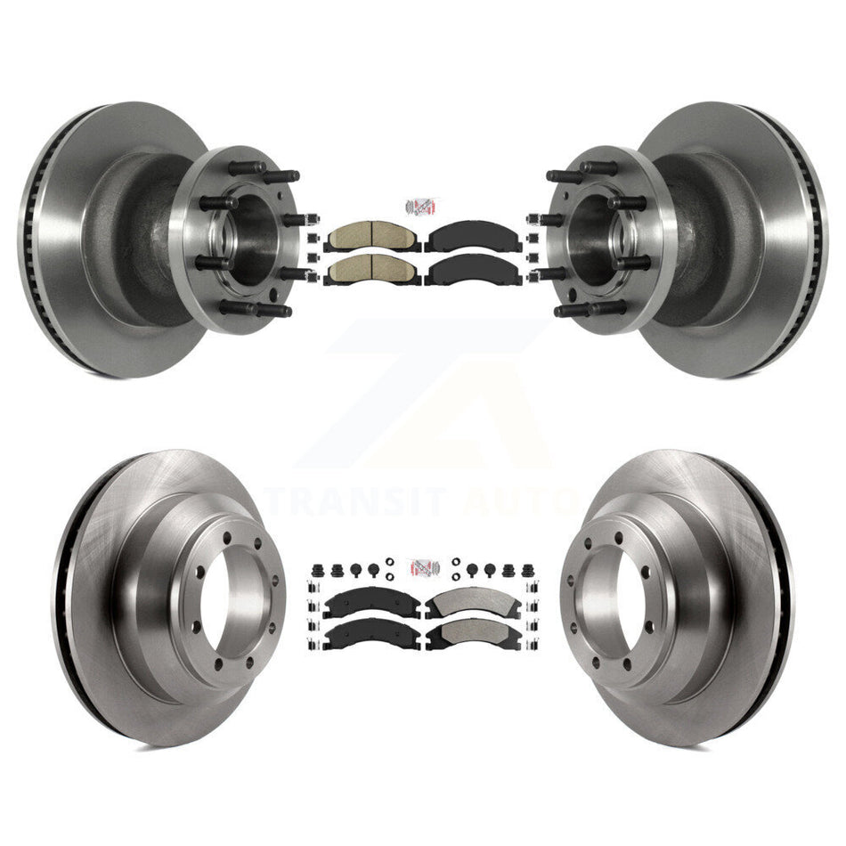 Front Ceramic Rear Semi-Metallic Pad Brake Rotors Kit For Ford E-350 Super Duty Econoline K8A-105801