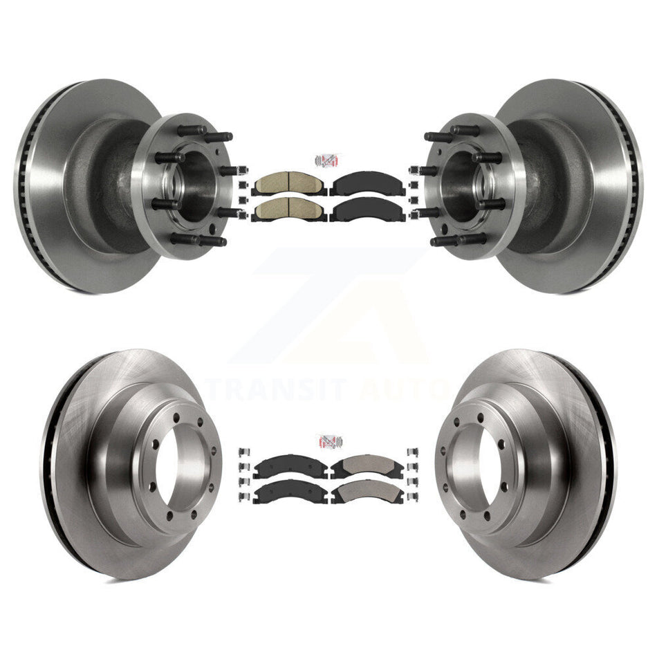 Front Ceramic Rear Semi-Metallic Pad Brake Rotors Kit For Ford E-350 Super Duty Econoline K8A-105804