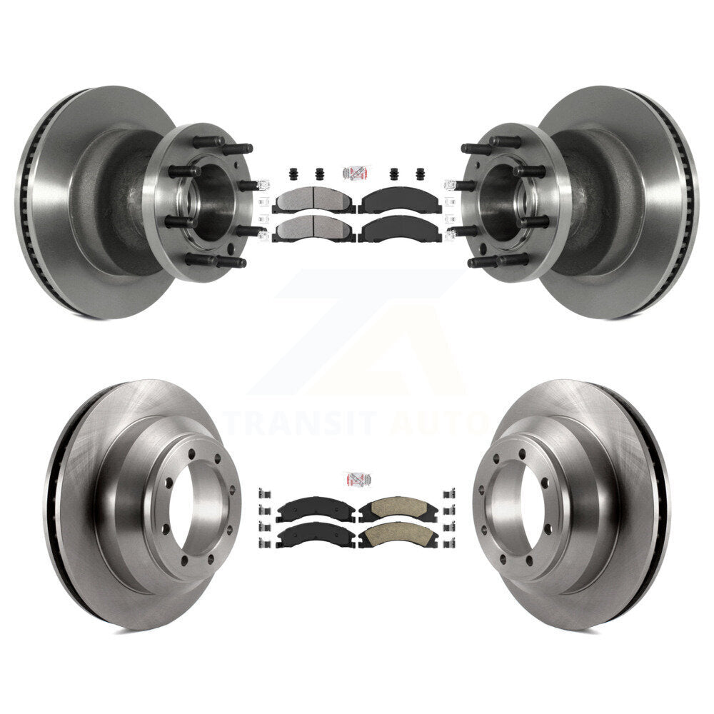 Front Semi-Metallic Rear Ceramic Pad Brake Rotors Kit For Ford E-350 Super Duty Econoline K8A-105808