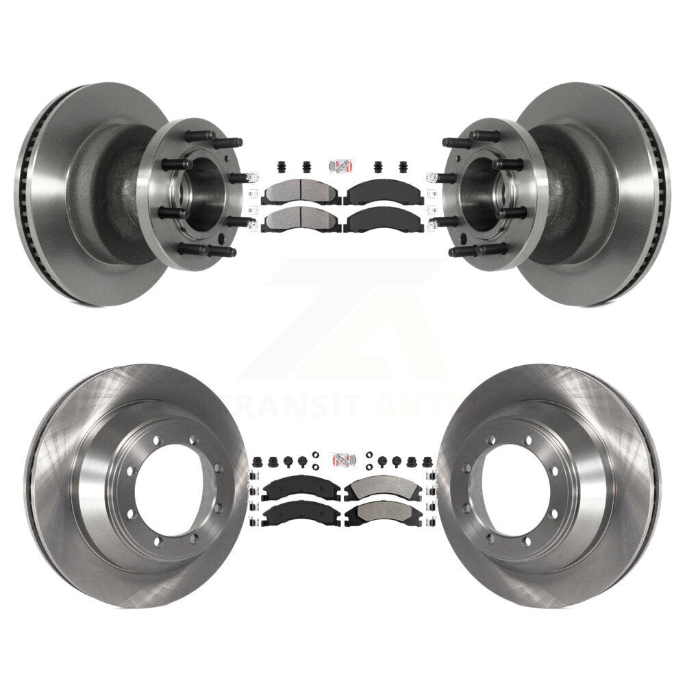 Front Rear Semi-Metallic Pad Disc Brake Rotor Kit For Ford E-450 Super Duty DIESEL engine K8A-105811