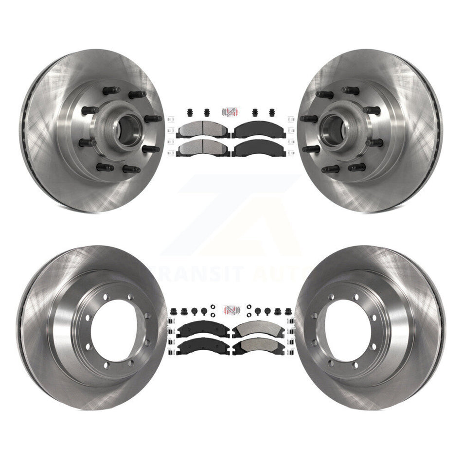 Front Rear Semi-Metallic Pad Disc Brake Rotor Kit For Ford E-450 Super Duty DIESEL engine K8A-105814