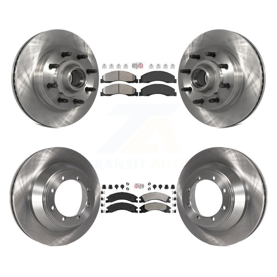 Front Rear Semi-Metallic Pad Disc Brake Rotor Kit For Ford E-450 Super Duty DIESEL engine K8A-105815
