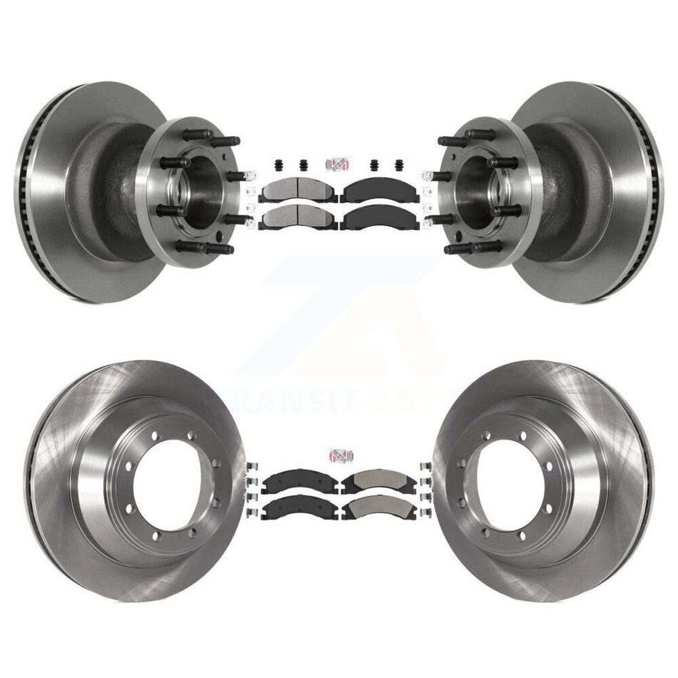 Front Rear Semi-Metallic Pad Disc Brake Rotor Kit For Ford E-450 Super Duty DIESEL engine K8A-105819