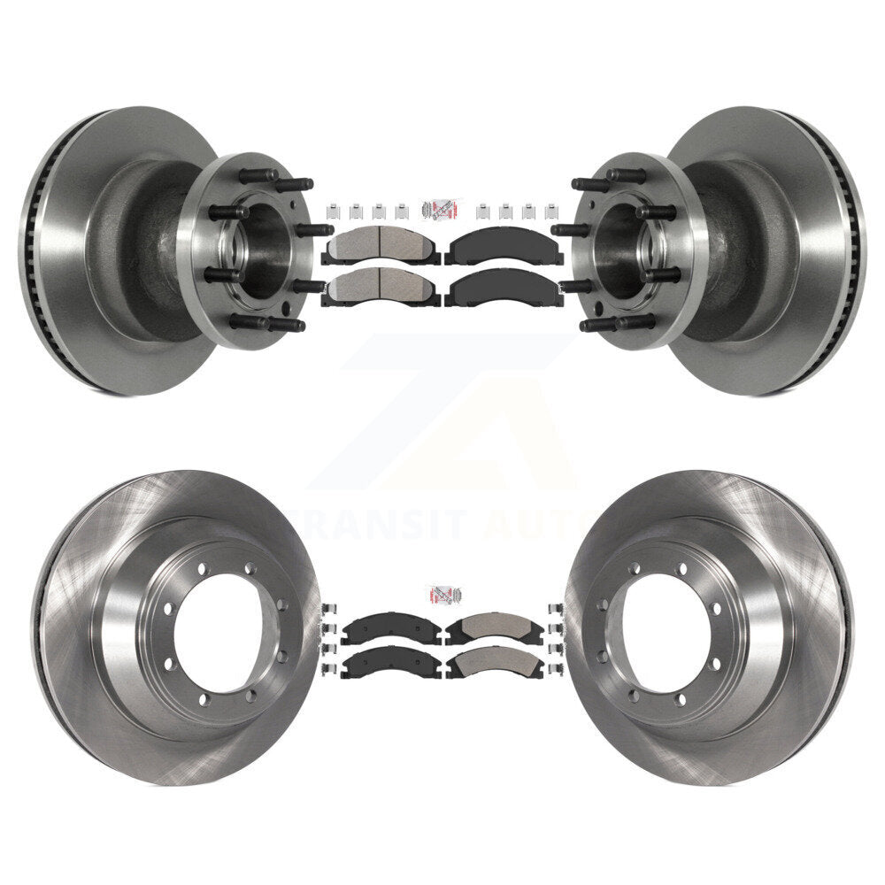 Front Rear Semi-Metallic Pad Disc Brake Rotor Kit For Ford E-450 Super Duty DIESEL engine K8A-105820