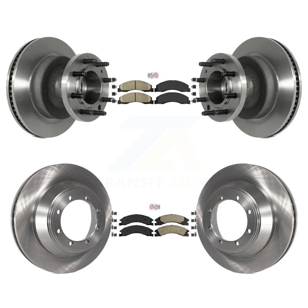 Front Rear Ceramic Pad Brake Rotors Kit For 2009-2010 Ford E-450 Super Duty DIESEL engine K8A-105824
