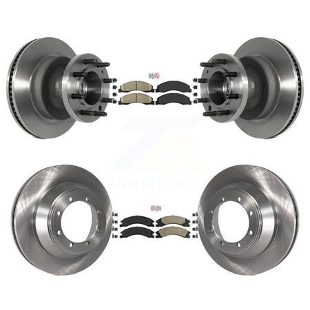 Front Rear Ceramic Pad Brake Rotors Kit For 2009-2010 Ford E-450 Super Duty DIESEL engine K8A-105824
