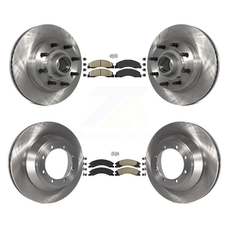 Front Rear Ceramic Pad Brake Rotors Kit For Ford E-450 Super Duty With Single Wheels K8A-105827
