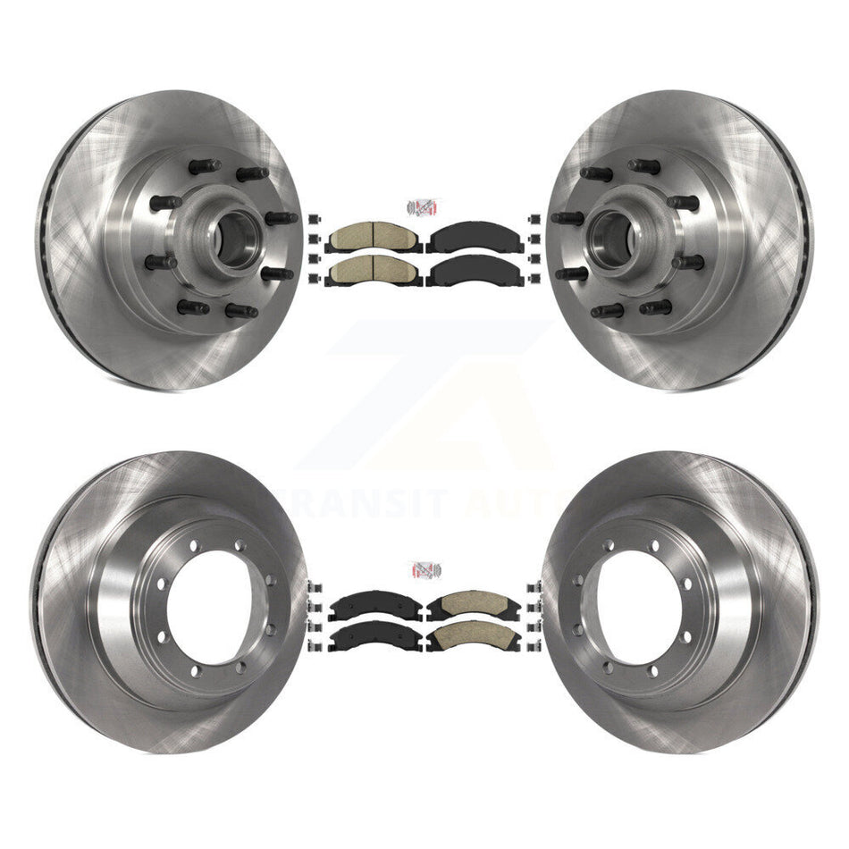 Front Rear Ceramic Pad Brake Rotors Kit For Ford E-450 Super Duty With Single Wheels K8A-105827