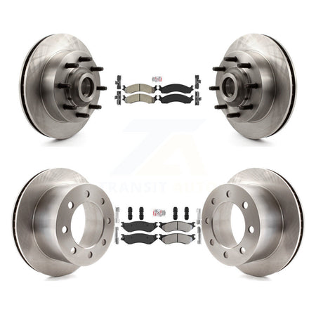 Front Rear Semi-Metallic Pads And Disc Brake Rotors Hub Kit For 2001-2002 Dodge Ram 2500 K8A-105839